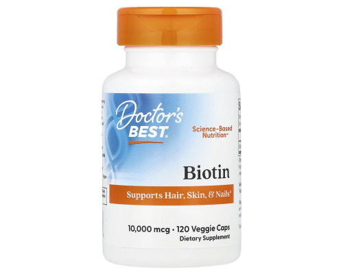 Біотин 10,000 мкг Doctor's Best (Biotin) 120 капсул