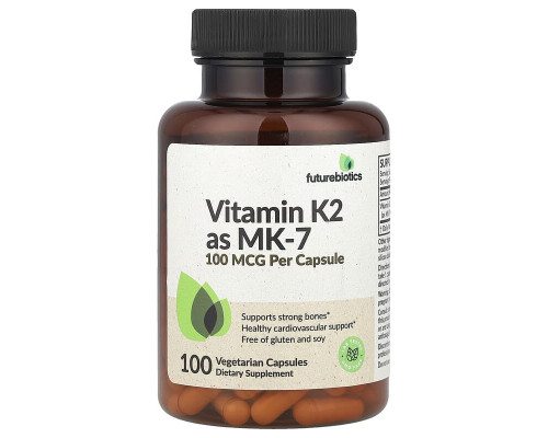Вітамін К2 (MK-7) Futurebiotics 100 мкг, 100 вегетаріанських капсул