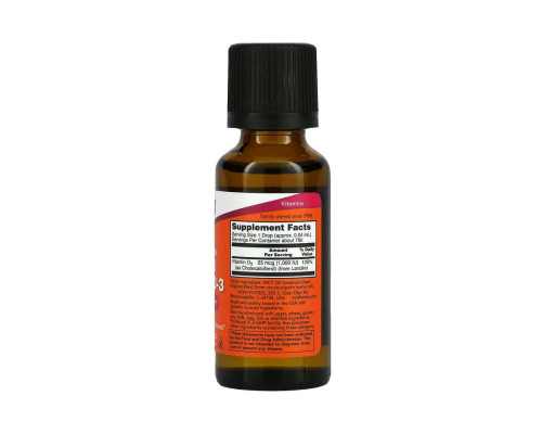 Рідкий вітамін Д3 Now Foods (Vitamin D-3 Liquid Extra Strength) 1000 МО 30 мл