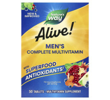 Комплекс мультивітамінів для чоловіків, підтримка енергії Alive! Nature's Way 50 таблеток